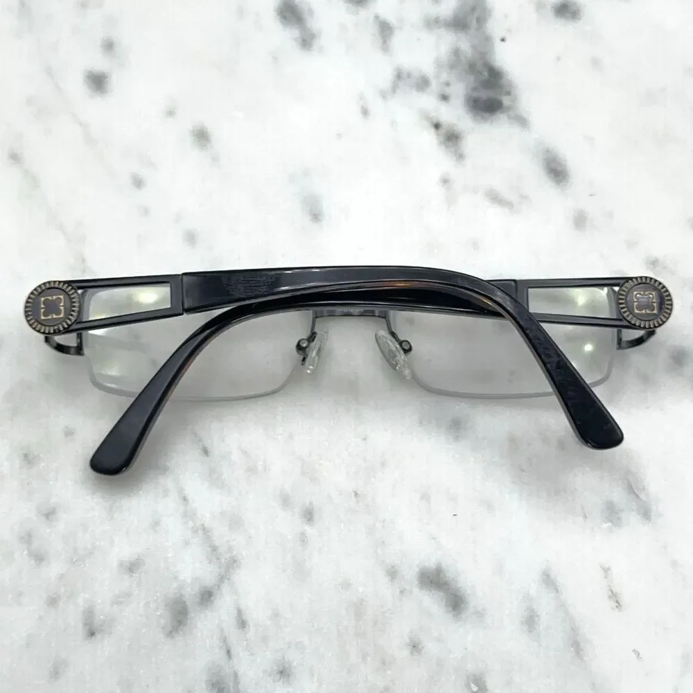 Liz Claiborne NY L351 Satin Black 0RX1 Half Rim Eyeglasses Frames Only 51-18-135